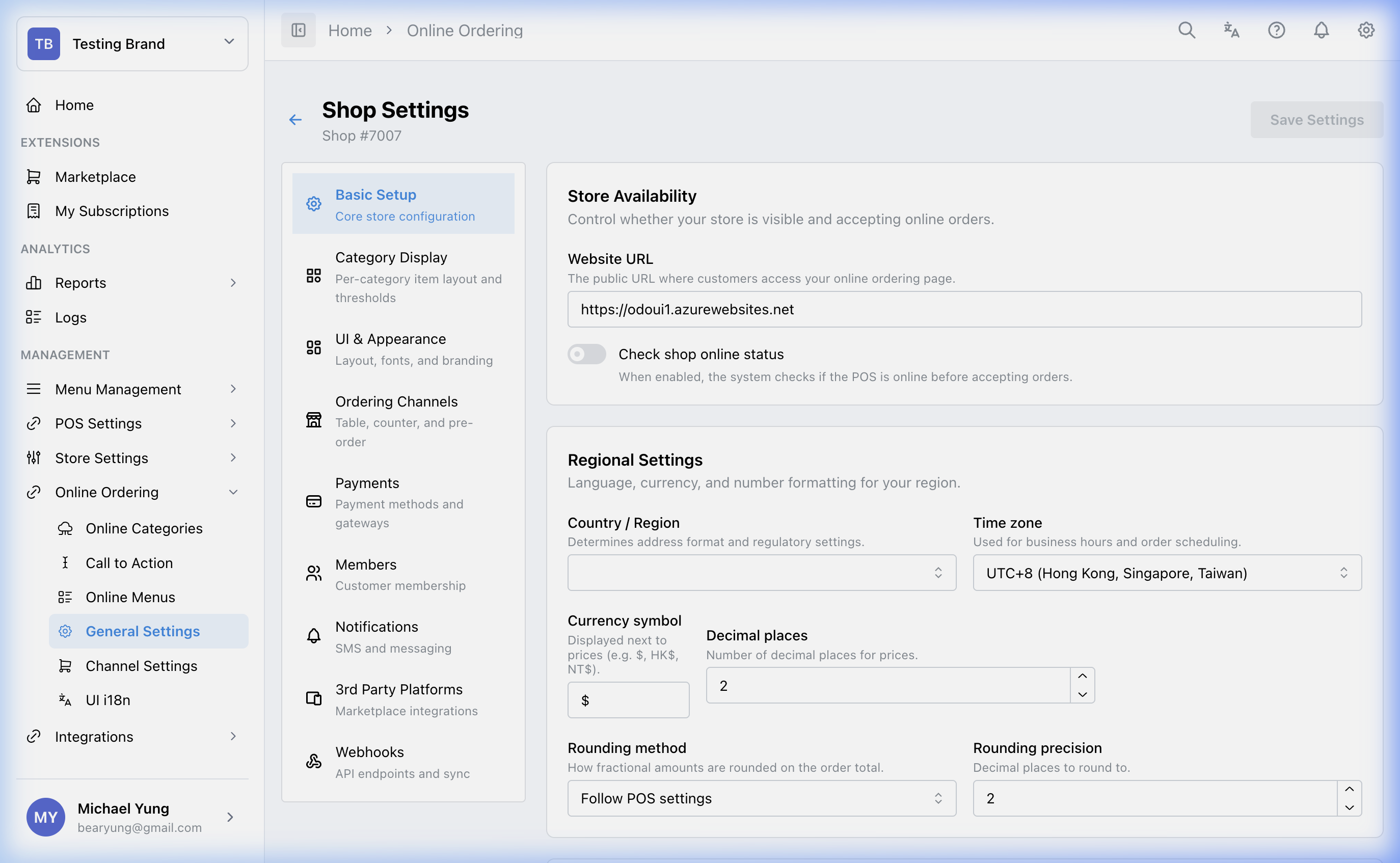 General Settings