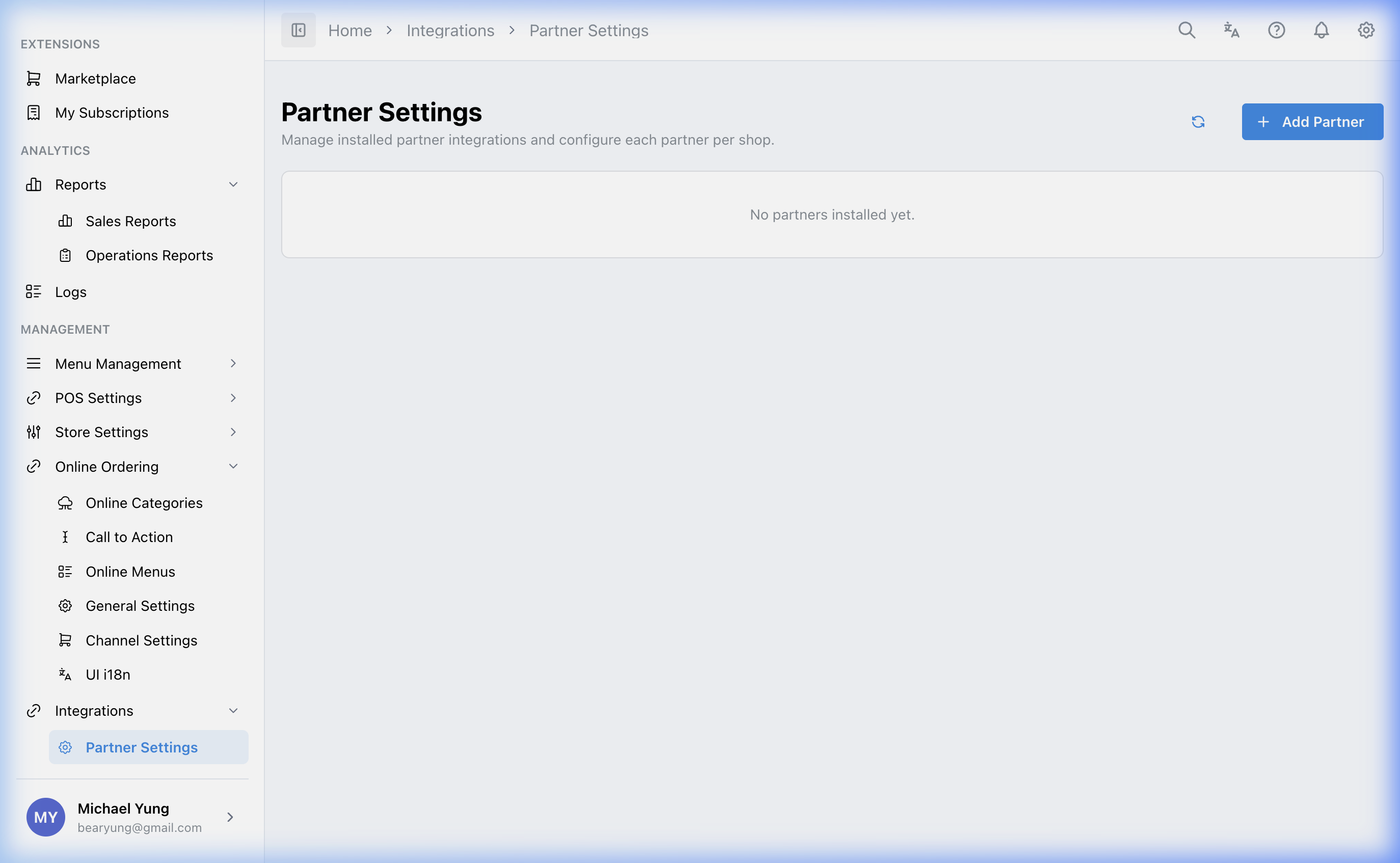 Partner Settings