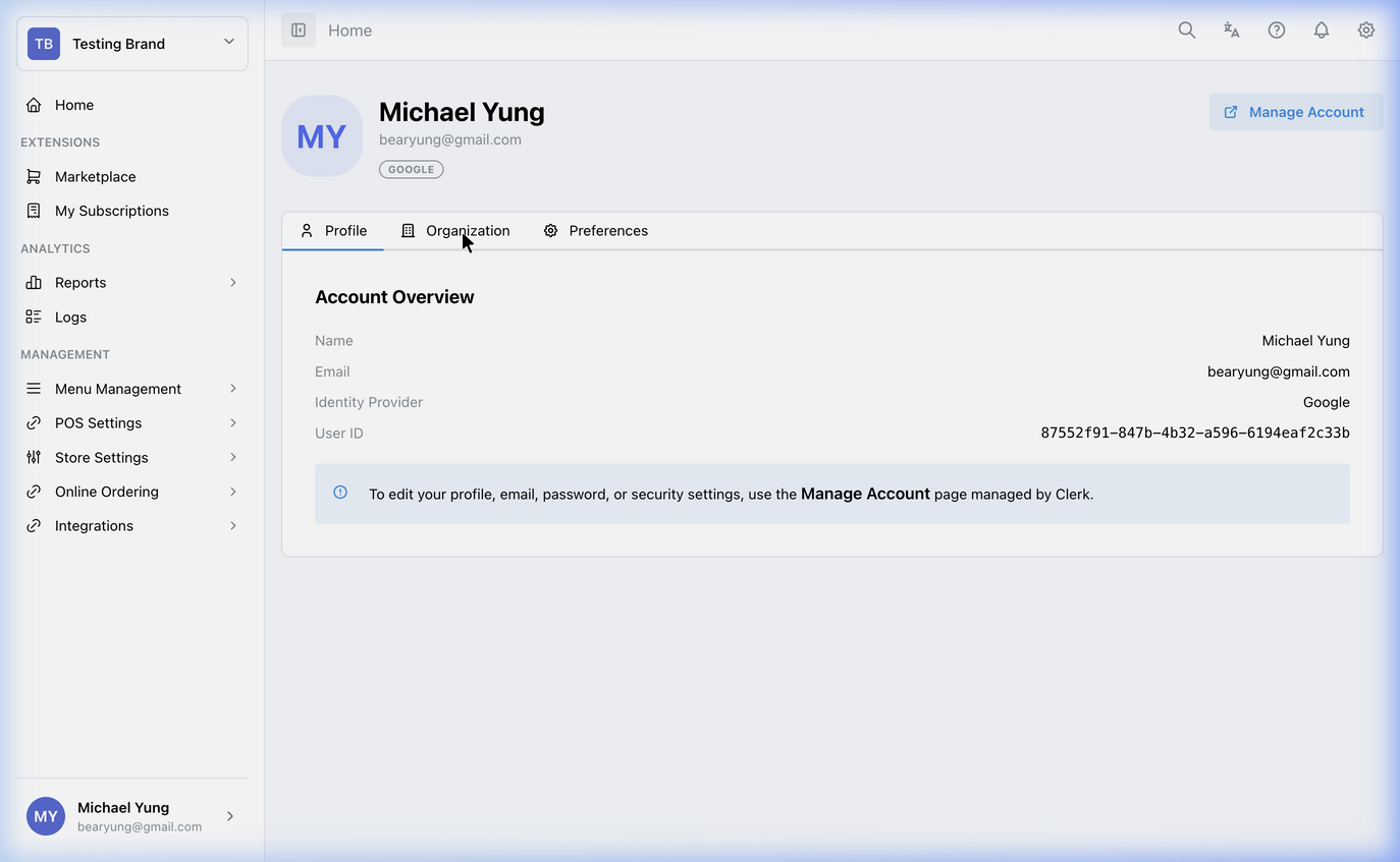 Account 個人檔案 設定